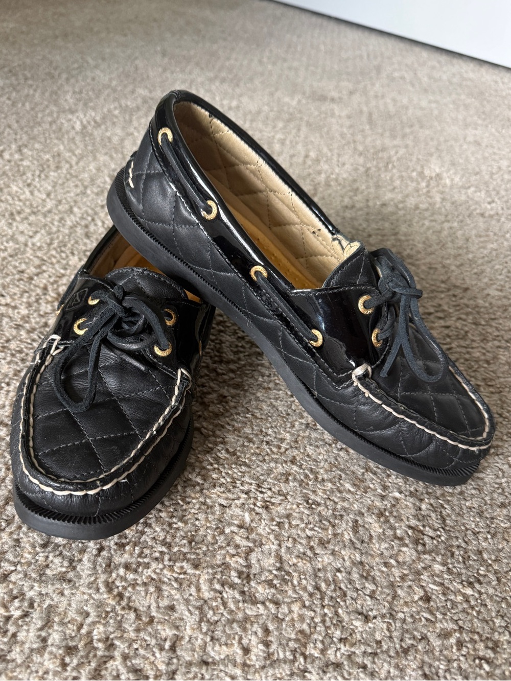 Sperry Top-Slider Black Women’s Leather Boat Shoe | Size 8 | Boat Shoe Loafer
